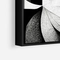 Obraz w ramie 70x100 - Harmonia świateł i cieni - abstrakcja czarno biała, geometria - rama czarna