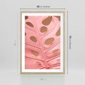 Plakat w ramie 50x70 - Różowa monstera w pełnym rozkwicie - różowa, monstera - rama drewno