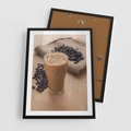 Plakat w ramie 50x70 - Kawa ice coffee: orzeźwiający napój - kawa, ice - rama czarna