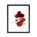 Plakat w ramie 40x50 - Migocące Kształty Liści - bstrakcyjna sztuka, boho kształty - rama czarna