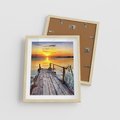Plakat w ramie 40x50 - Zachód nad jeziorem z pomostem - pomost, jezioro - rama drewno