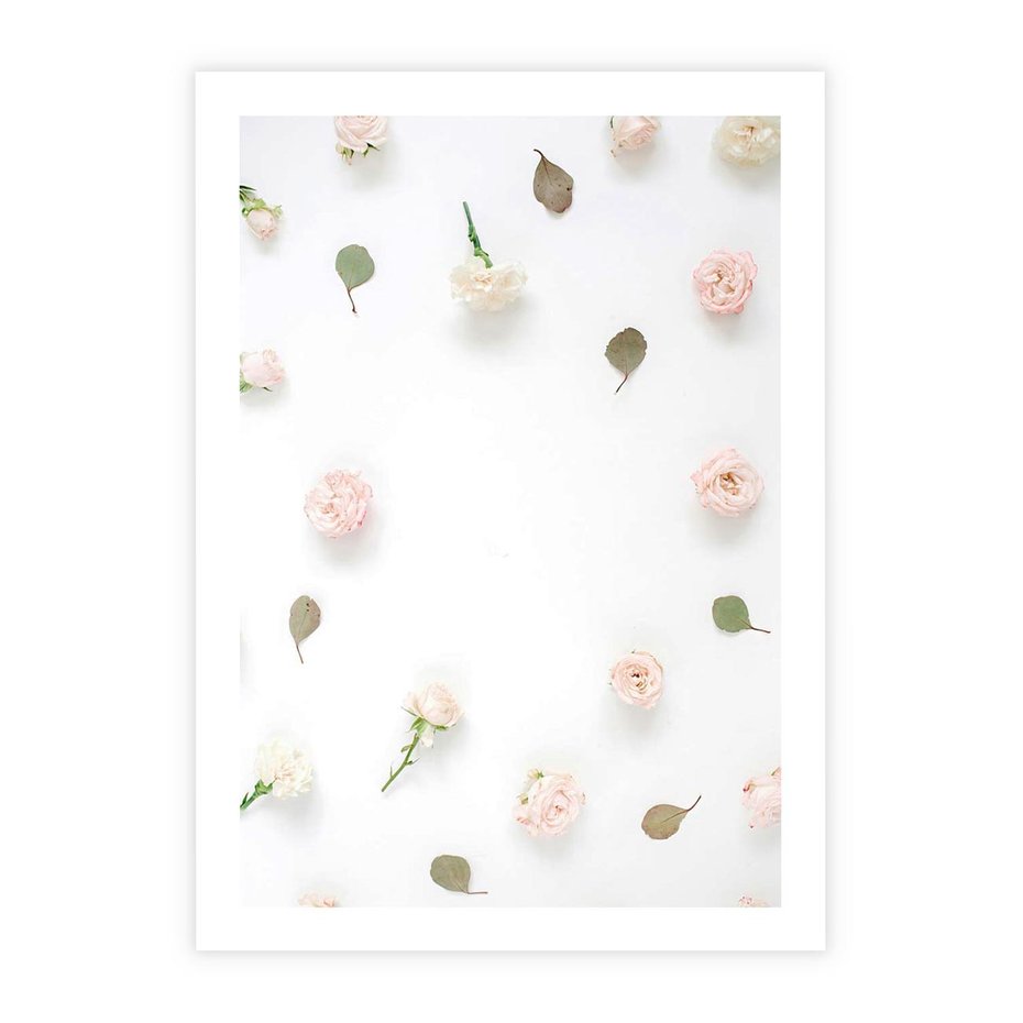 Plakat bez ramy 40x50 - Romantyczna Kompozycja z Różami - kompozycja kwiatowa, róże