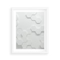 Plakat w ramie 40x50 - Przestrzenne Zabawy - geometryczne, 3D - rama biała