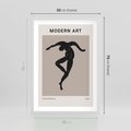 Plakat w ramie 50x70 - Modernistyczna Wizja - plakat modern, czarna postać - rama biała