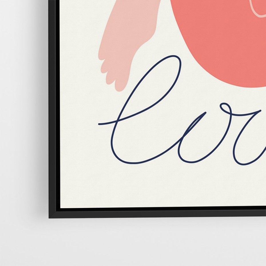 Obraz w ramie 70x100 - Dźwięk ciszy na płótnie - para zakochanych, graficzny obraz - rama czarna