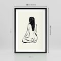 Plakat w ramie 50x70 - Minimalistyczna Piękność: Kobieta w Sztuce - grafika minimalizm, rysunek kobiety - rama czarna