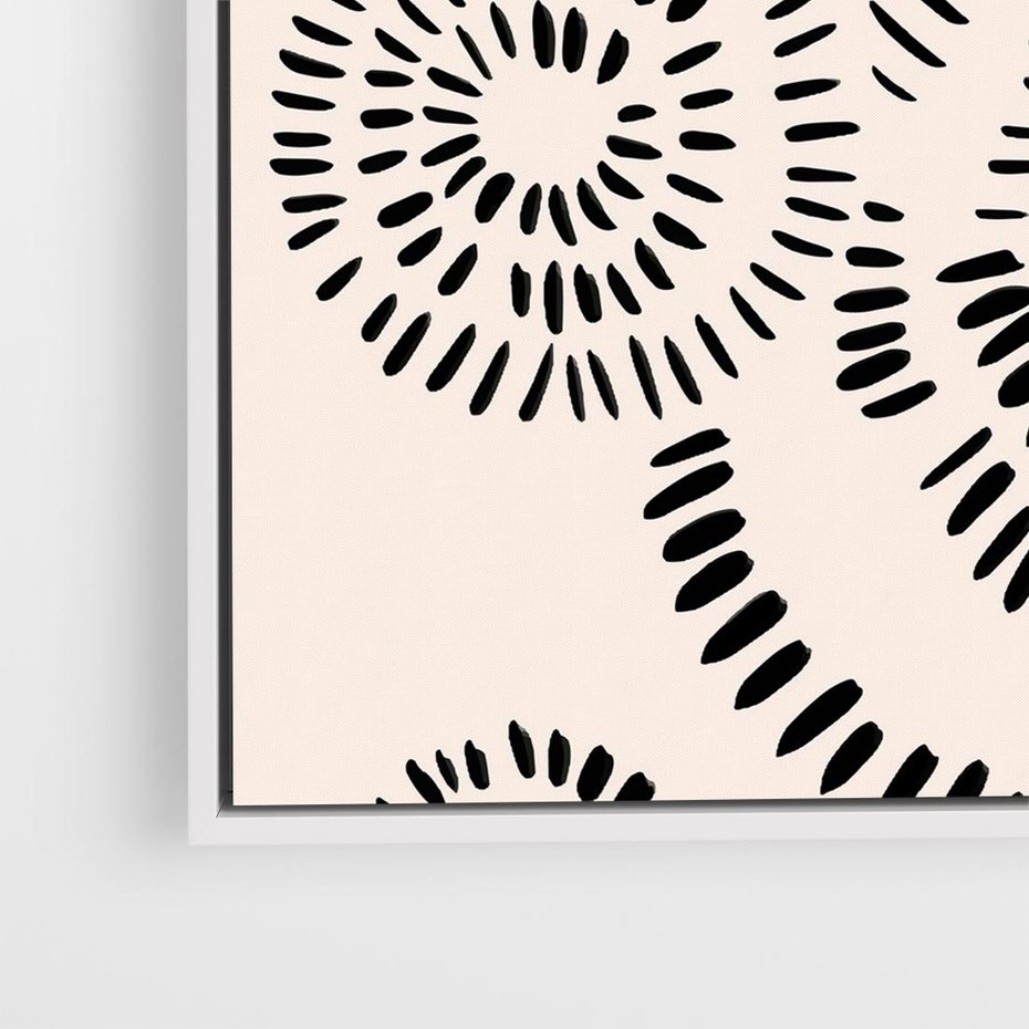 Obraz w ramie 50x50 - Abstrakcyjne Wnętrza - minimalistyczne kształty, odbicia - rama biała