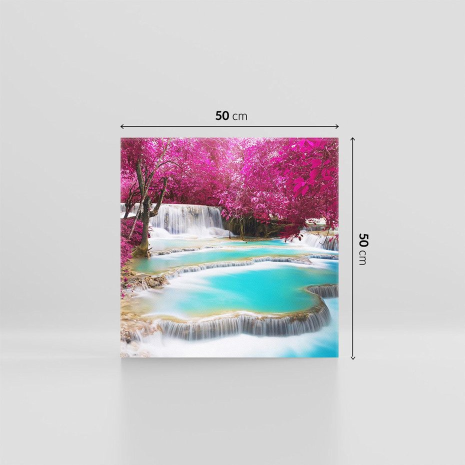 Obraz na płótnie 50x50 - Siła Natury - wodospad, Tajlandia