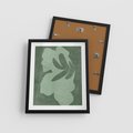 Plakat w ramie 40x50 - Kształty Zieleni - abstrakcyjny kształt, zielony plakat - rama czarna