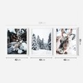 Zestaw obrazy w ramie 40x50 galeria - Renifer, zima, las, pejzaż, natura - rama biała