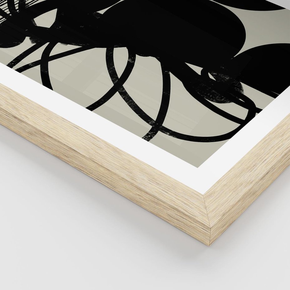 Plakat w ramie 40x50 - Modernistyczne Refleksje - abstrakcja, mroczny klimat - rama drewno