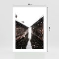 Plakat bez ramy 30x40 - Spadający Śnieg - domek górski, w zimie