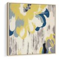 Obraz w ramie 50x50 - Kwiatowe Impresje - malowane duże kwiaty, kolory żółty - rama drewno