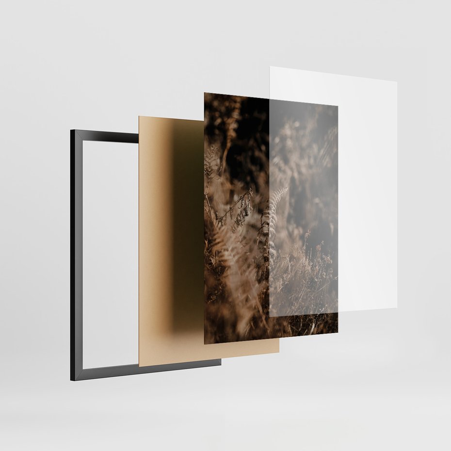 Zestaw obrazy w ramie 30x40 galeria - Jesienne, liście, nostalgia - rama czarna