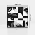 Obraz w ramie 50x50 - Harmonia świateł i cieni - abstrakcja czarno biała, geometria - rama czarna