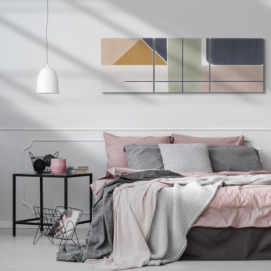 Obraz na płótnie 120x40 - Sztuka Abstrakcji - geometryczne kształty, kolorowe prostokąty