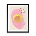 Plakat w ramie 50x70 - Migotliwe Dziwne Ścieżki - abstrakcyjna różowa plama, akwarela - rama czarna