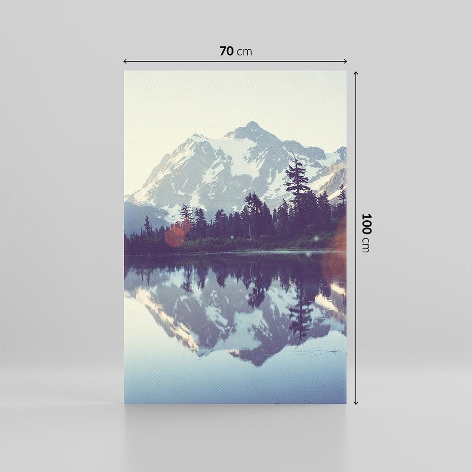 Obraz na płótnie 70x100 - Refleksje nad jeziorem w lesie - jezioro, las