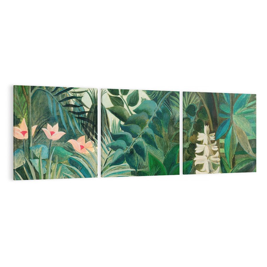 Obraz na płótnie 150x50 - "The Equatorial Jungle " (1909) Henri Rousseau - Reprodukcja - reprodukcja, obraz na płótnie
