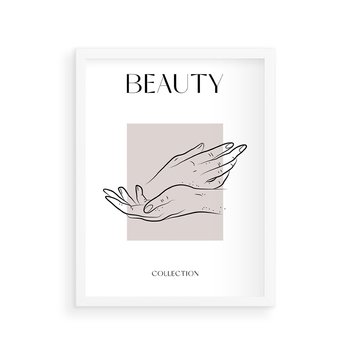 Plakat w ramie 30x40 - Wibracje Nieprzewidywalnych Form - bogo plakat, dłonie - rama biała