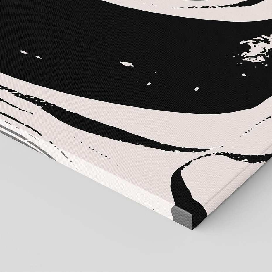 Obraz na płótnie 80x120 - Wibracje w ciemnościach duszy - czarno biała abstrakcja, nieregularne rozmyte linie