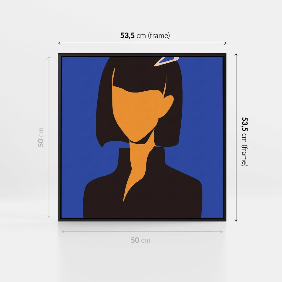 Obraz w ramie 50x50 - Energetyczne Zestawienie - sztuka nowoczesna, plakat - rama czarna