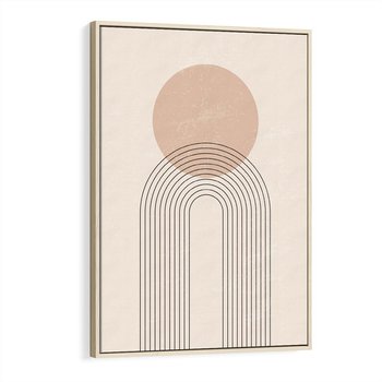 Obraz w ramie 70x100 - Konturem Zdefiniowane - boho plakat, minimalizm - rama drewno