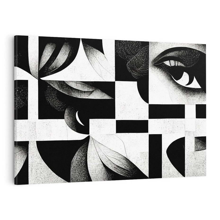 Obraz na płótnie 120x80 - Harmonia świateł i cieni - abstrakcja czarno biała, geometria