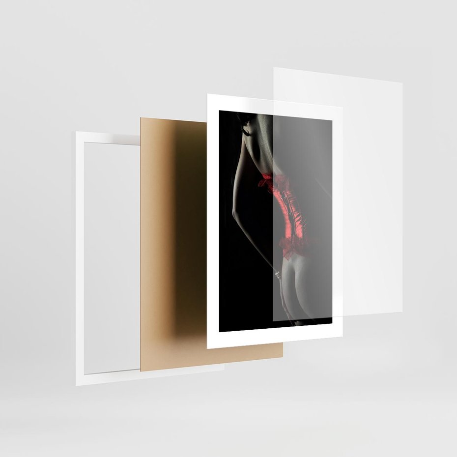 Plakat w ramie 30x40 - Piękno i Siła - akt, kobieta - rama biała