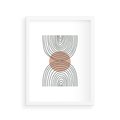 Plakat w ramie 30x40 - Przenikające Widzenia - półkola, koło - rama biała
