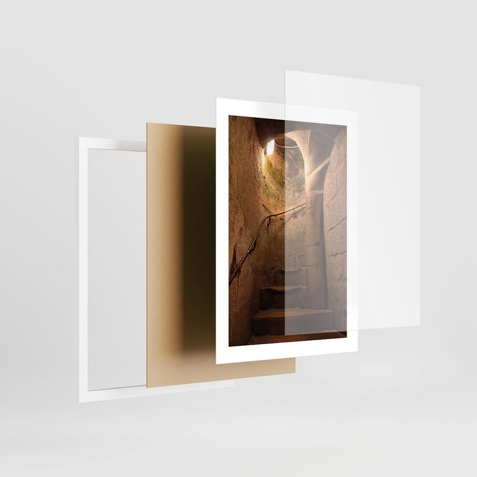 Plakat w ramie 30x40 - Perspektywa uliczki - uliczka, perspektywa - rama biała