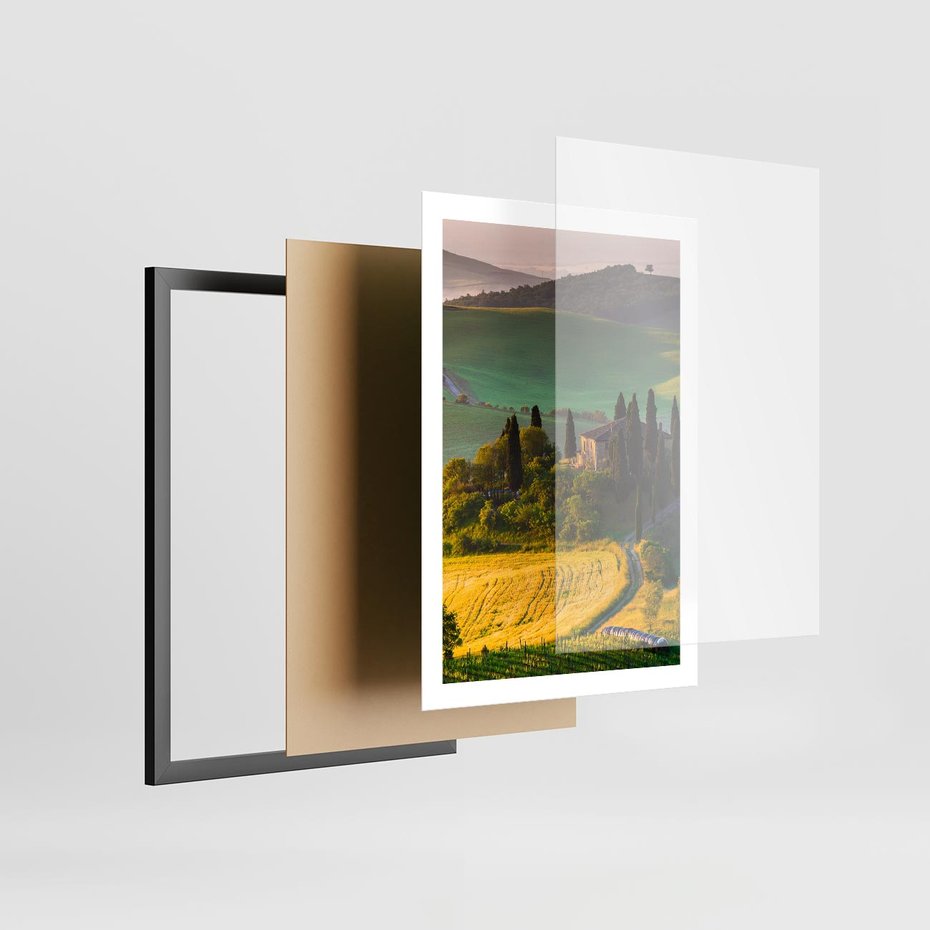 Plakat w ramie 50x70 - Pejzaż w perspektywie - pejzaż, perspektywa - rama czarna