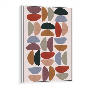 Obraz w ramie 50x70 - Kolorowe Echo Boho - abstrakcyjny obraz, geometryczna kompozycja - rama biała