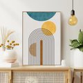 Obraz w ramie 50x70 - Wewnętrzne Labirynty Form - styl mid century, nowoczesna sztuka - rama drewno