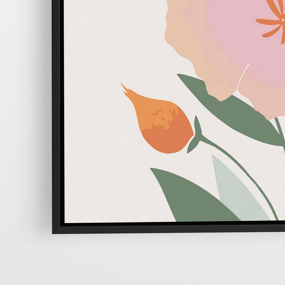 Obraz w ramie 50x50 - Kwiatowe Nastroje - kwiat, sztuka nowoczesna - rama czarna