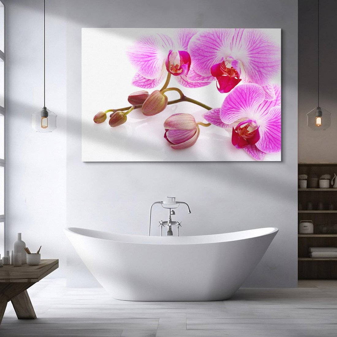 Obraz na płótnie 70x50 - Elegancka orchidea w pełnym rozkwicie - orchidea, kwiat