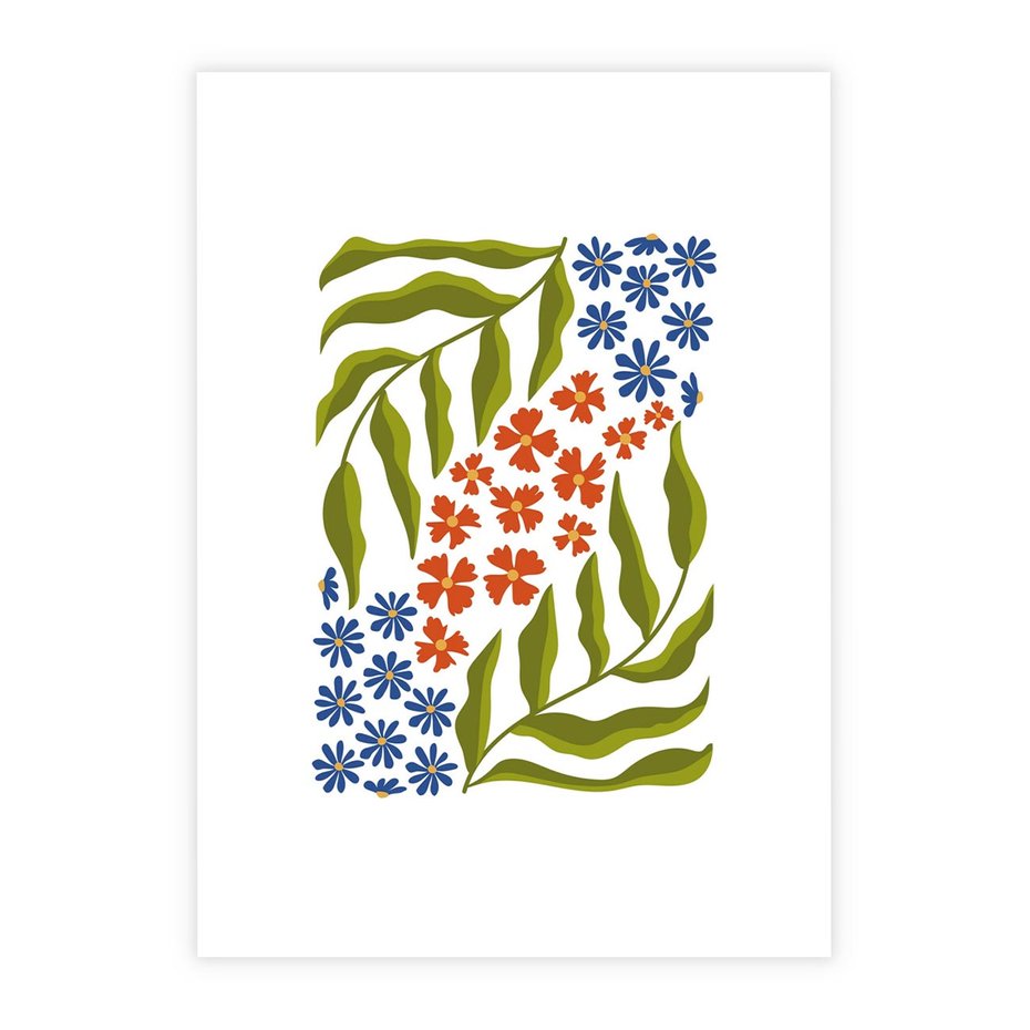 Plakat bez ramy 30x40 - Splątane Granice - kwiaty, sztuka nowoczesna