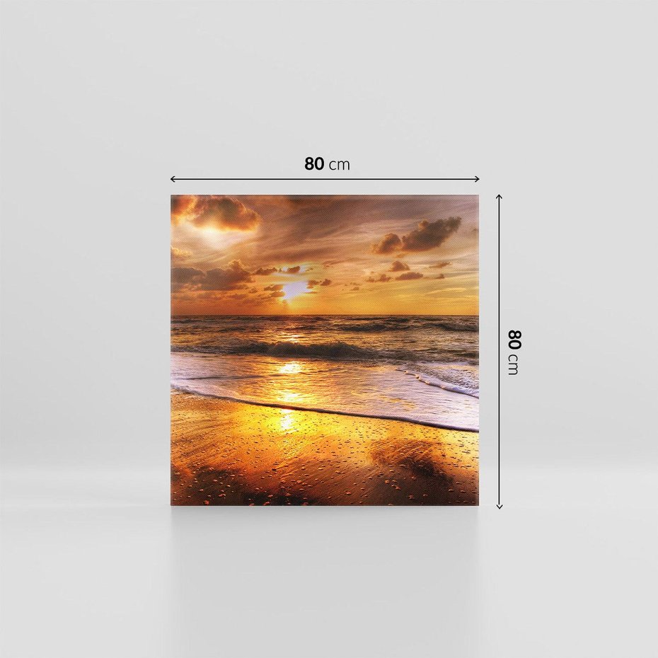 Obraz na płótnie 80x80 - Tropikalna wyspa nad oceanem - zachód, słońca