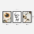 Zestaw obrazy w ramie 40x50 galeria - Miłego, dnia, kawa, napis, kuchnia, restauracja - rama czarna