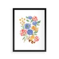 Plakat w ramie 30x40 - Kwiatowe Światło - akwarelowe kwiaty, bukiet - rama czarna