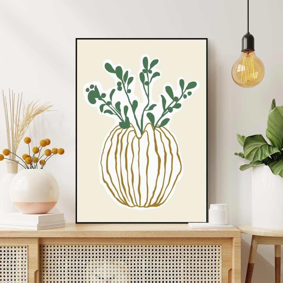 Obraz w ramie 50x70 - Przenikające Formy - abstrakcyjny plakat, kwiaty - rama czarna