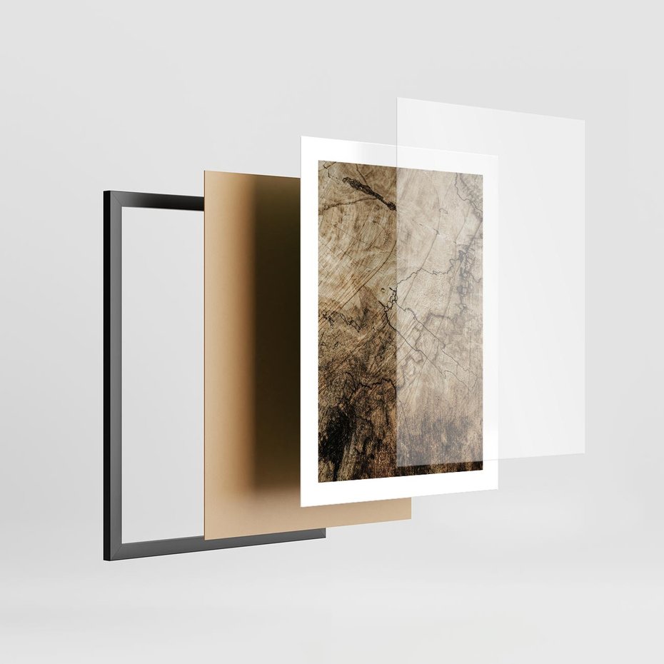 Plakat w ramie 30x40 - Słoje Natury - słoje drzewa, pieńdrzewa - rama czarna
