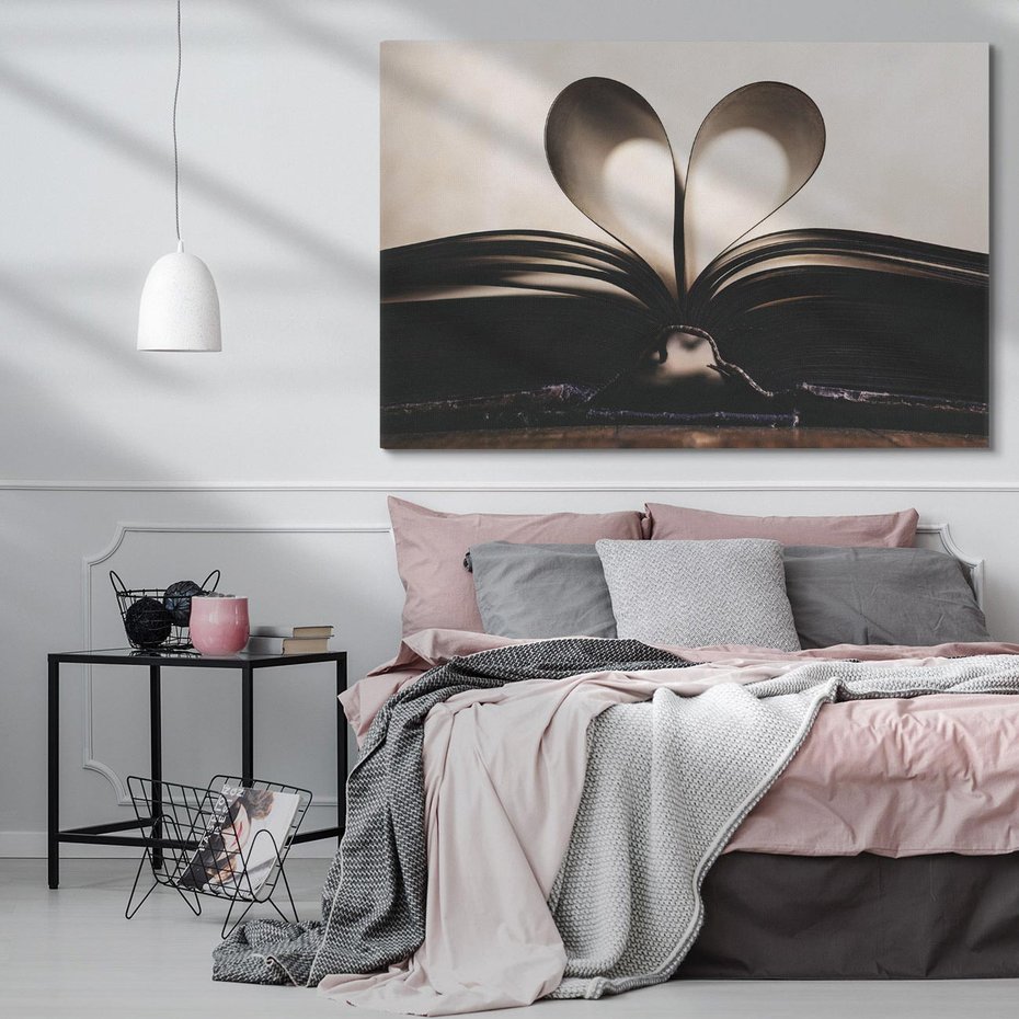 Obraz na płótnie 70x50 - Książka - Serce Retro - ksizka, serce