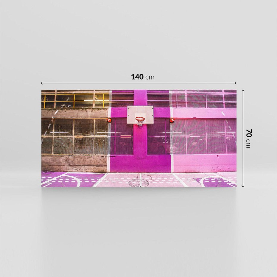 Obraz na płótnie 140x70 - Boisko Koszykówki - Pasja Sportowego Ducha - boisko, koszykówka