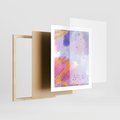 Plakat w ramie 40x50 - Migotliwe Wnętrza Kształtów - abstrakcyjny plakat, pastelowe kolory - rama drewno