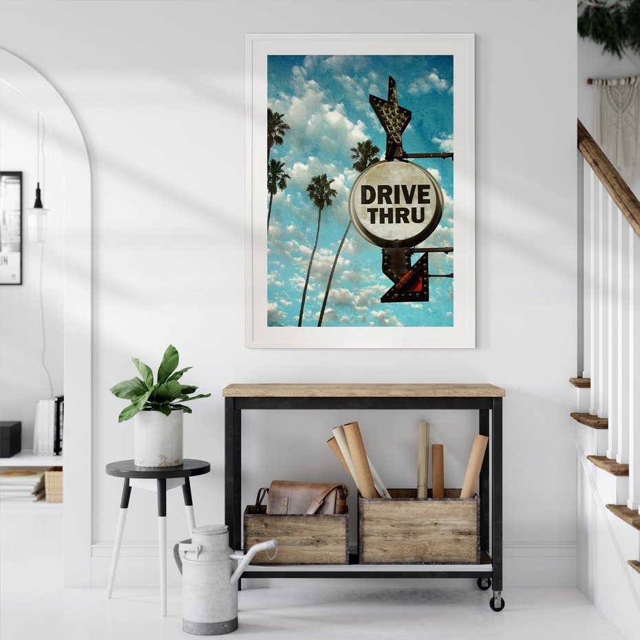 Plakat bez ramy 50x70 - Znaki Palm: Relaksująca Oaza - znak, palmy