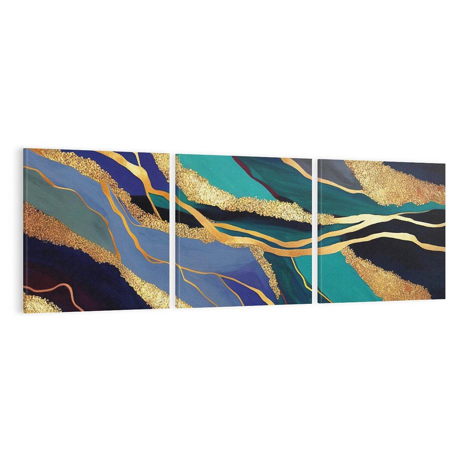 Obraz na płótnie 120x40 - Sztorm malarskich emocji - marmur, abstrakcyjna grafika