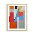 Plakat w ramie 50x70 - Migotliwe Nastroje Kształtów - różne geometryczne formy, olejny obraz - rama drewno