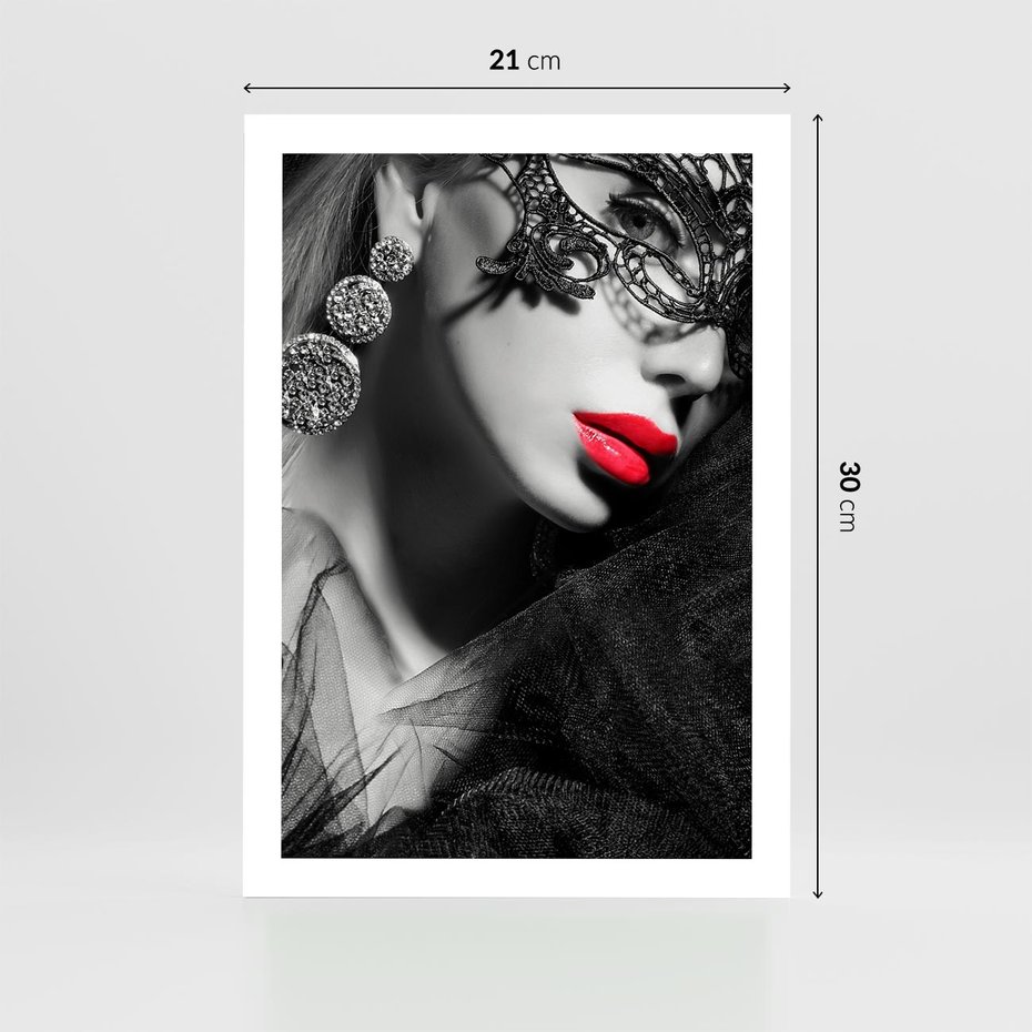 Plakat bez ramy 21x30 - Zmysłowe usta damy - kobieta, usta