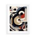 Plakat w ramie 50x70 - Wibracje Marzeń - abstrakcyjny obraz, geometryczne koła - rama biała